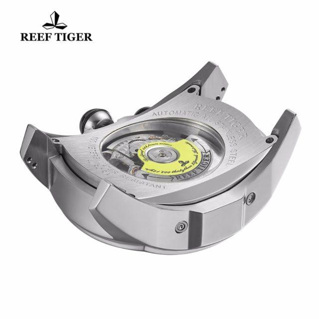 Reef Tiger/RT Designer Sport Watches with Tourbillon Stainless Steel Rubber Strap Blue Dial Automatic Watches RGA3069