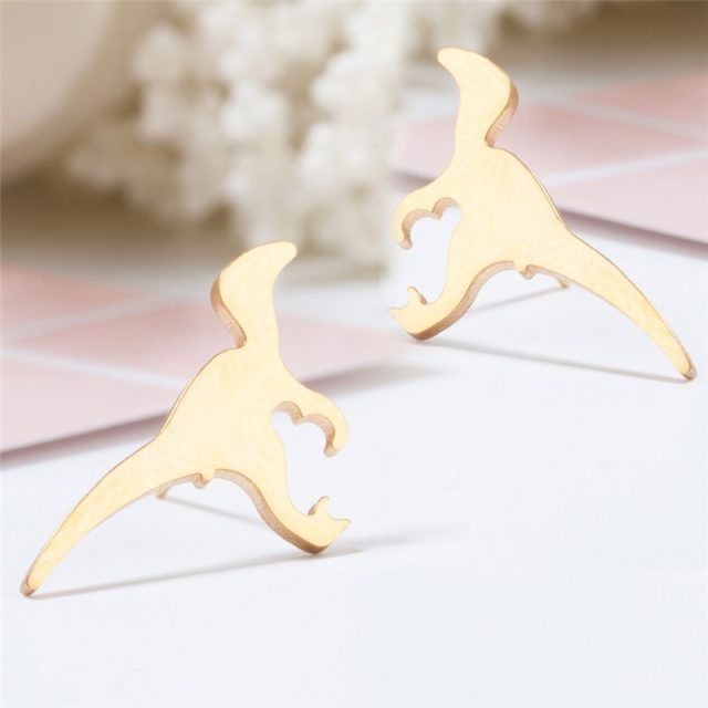 Hot sell Stainless steel women's earrings  Animal Dinosaur Pet Jurassic style earrings for women Trendy earring