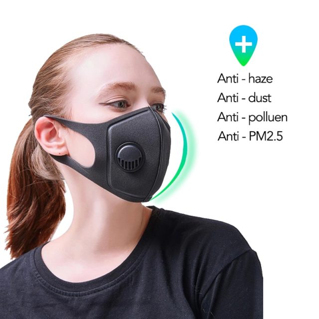 Coslony Unisex Sponge Dustproof PM2.5 Pollution Half Face Mouth Mask With Breath Wide Straps Washable Reusable Muffle Respirator
