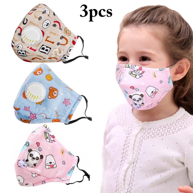 3PCS Mouth Mask Cartoon Warm Breathable Half Face Mask Mouth Cover for Children kids Girls Boys